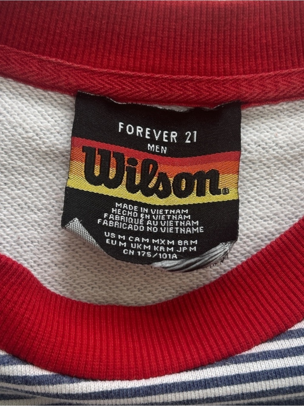 Wilson Red, White & Navy Striped Crewneck Sweater - Men - Picture 3 of 3